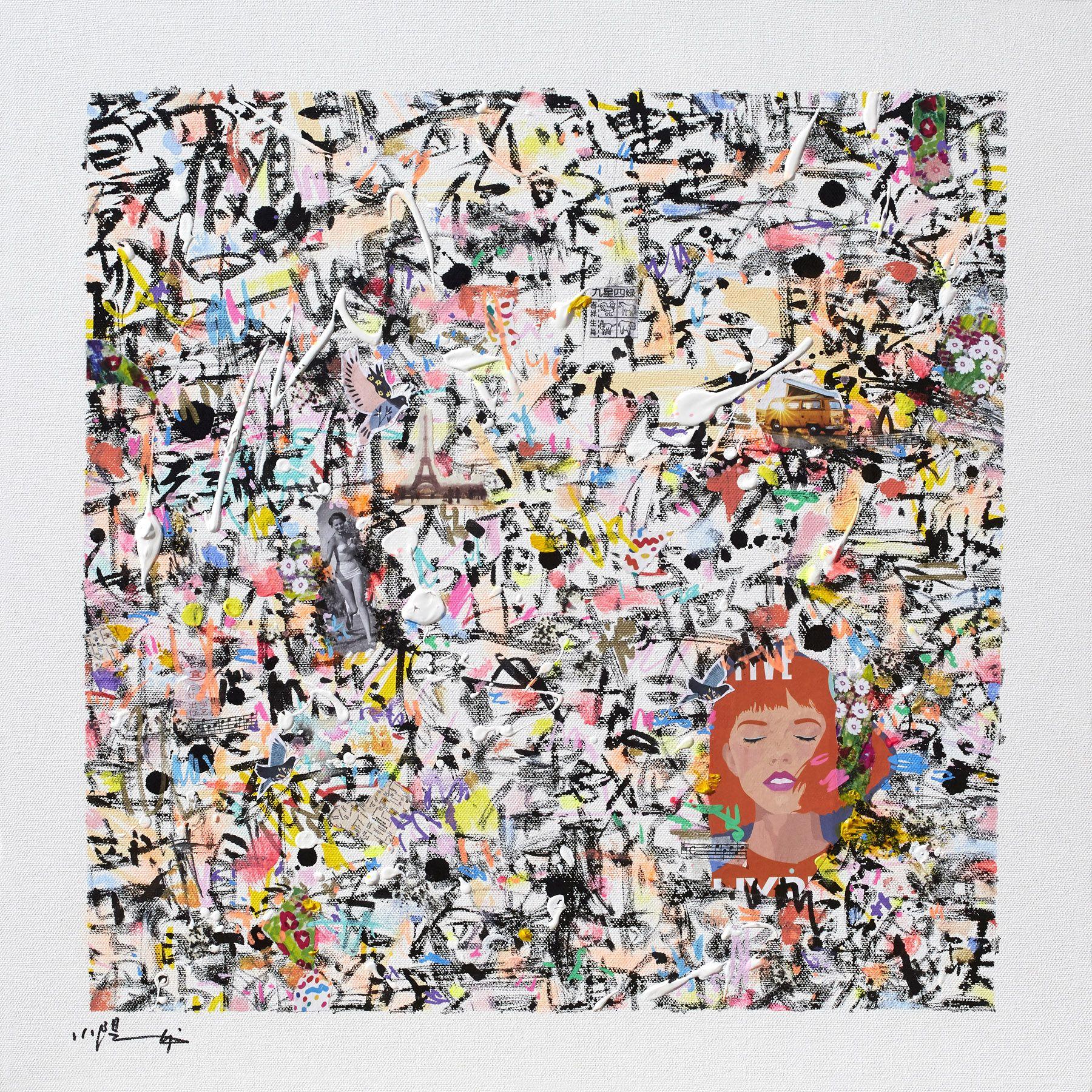Abstract Painting di Xiaoyang Galas - La pri癡re sous le soleil, Pittura, Acrilico su tela