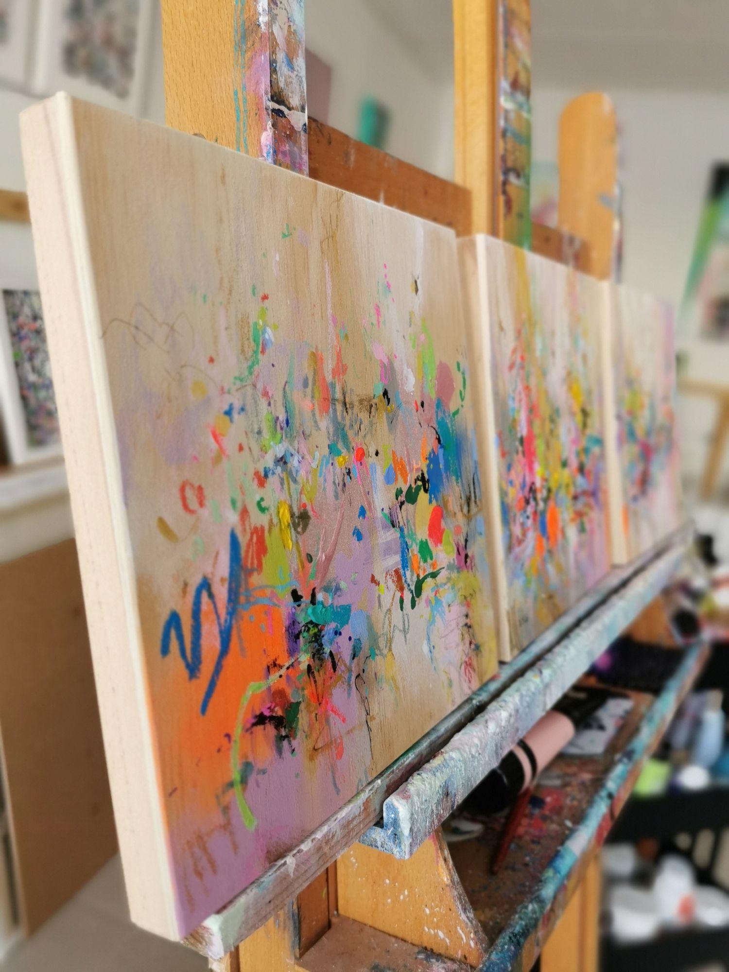 Hablar contigo en el bosque, Pintura, Acrílico sobre panel de madera en venta 2