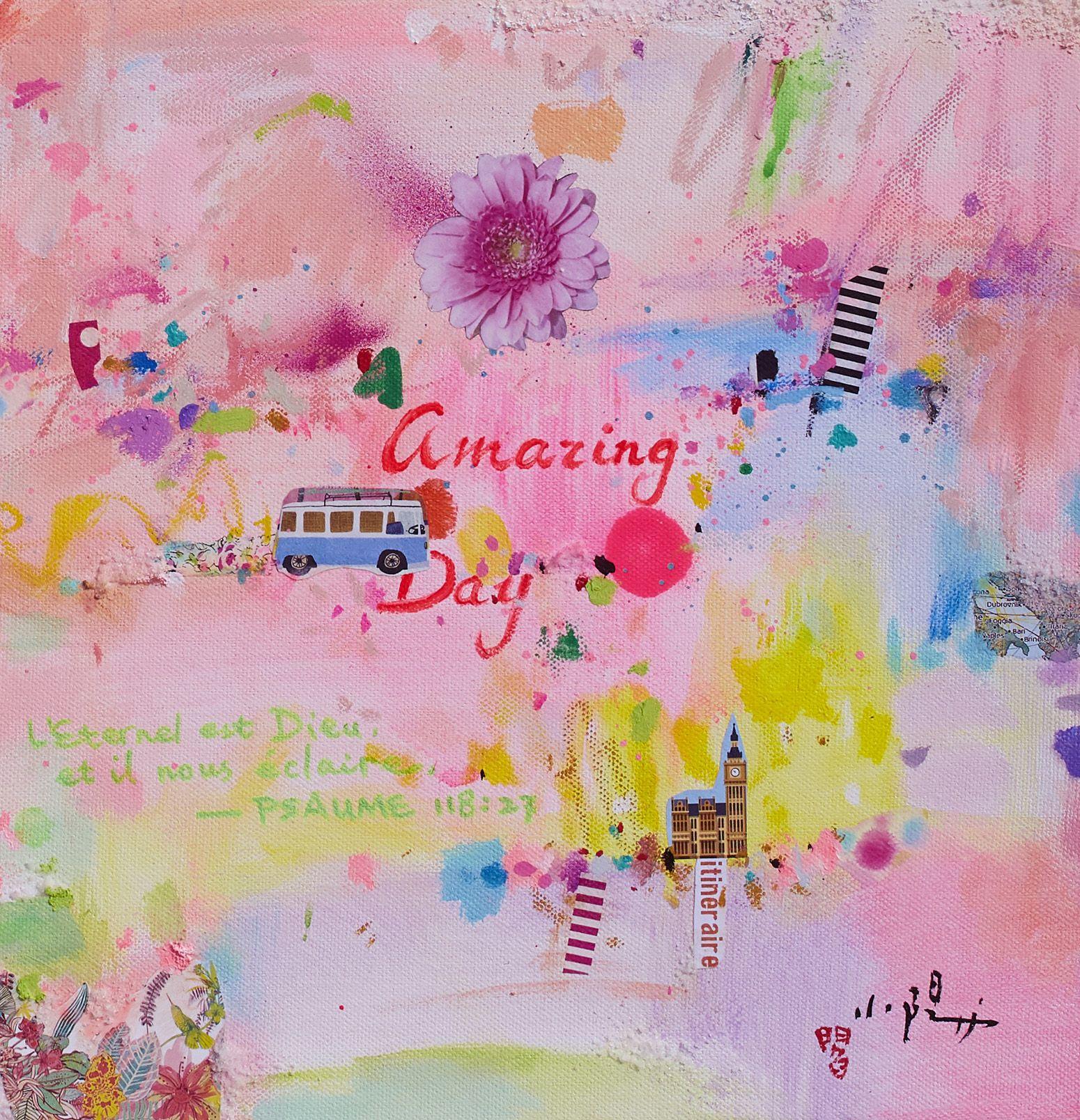 Amazind day with you - Impresión giclÃCe Fine art, Digital sobre papel - Print Abstracto de Xiaoyang Galas