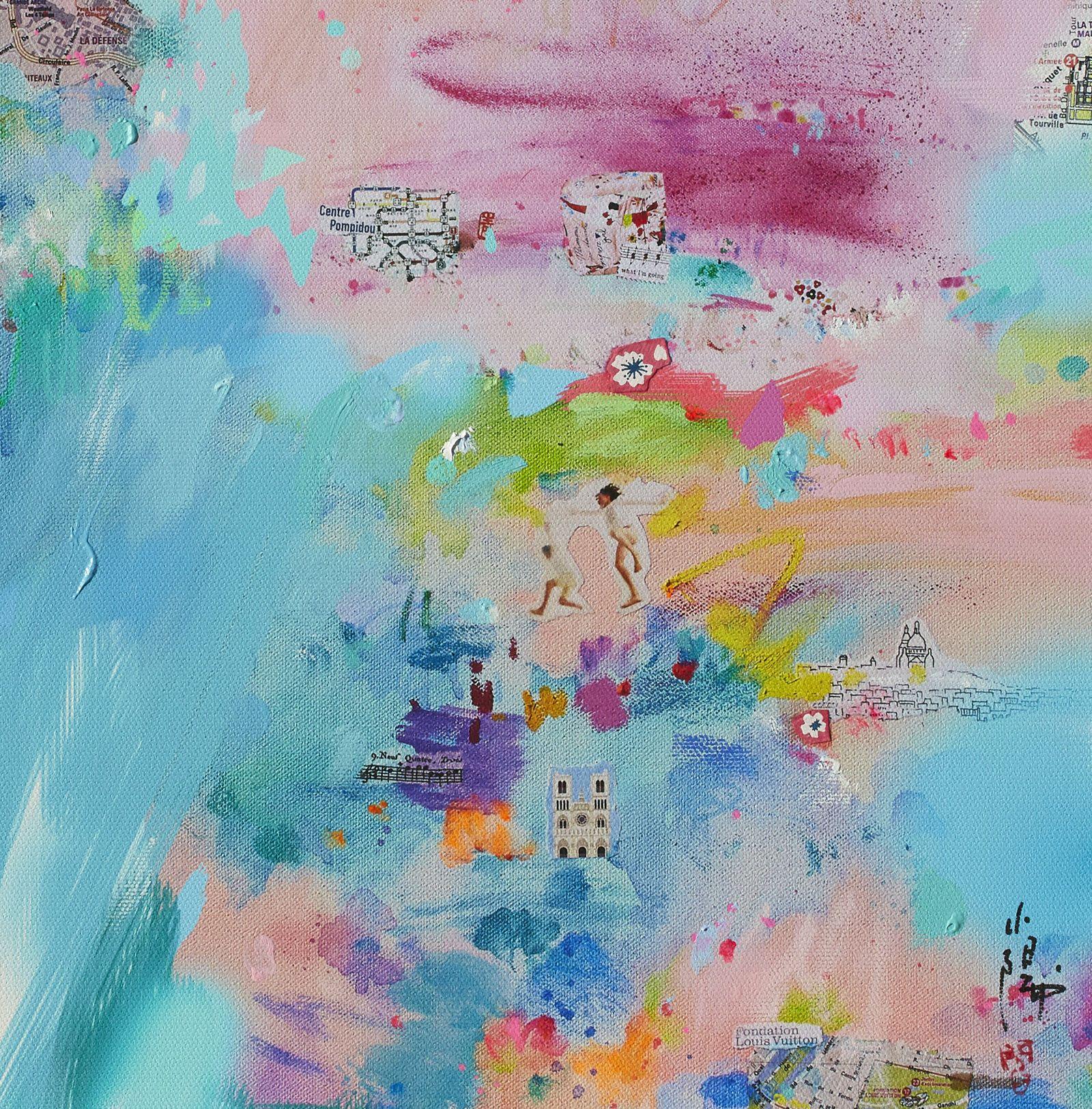 Amazing day in Paris II - GiclÃCe print on paper, Digital on Paper - Abstract Print by Xiaoyang Galas