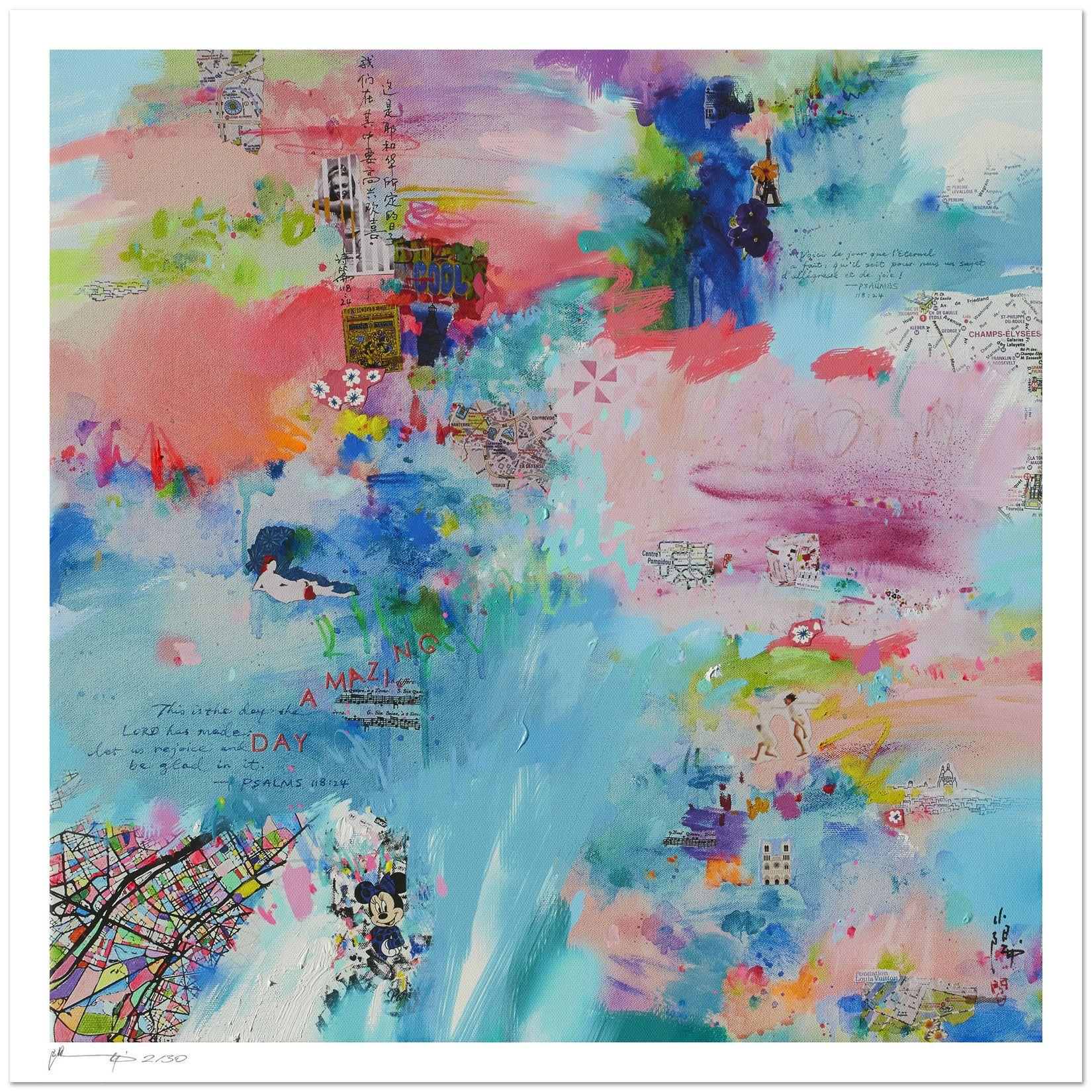 Xiaoyang Galas Abstract Print - Amazing day in Paris II - GiclÃCe print on paper, Digital on Paper