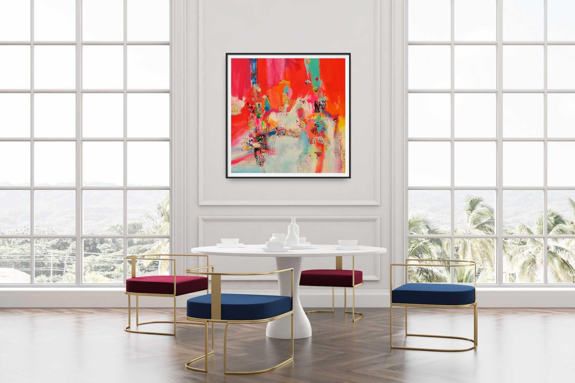 Color the world - Fine art gicl├⌐e print, Digital on Paper - Orange Abstract Print by Xiaoyang Galas