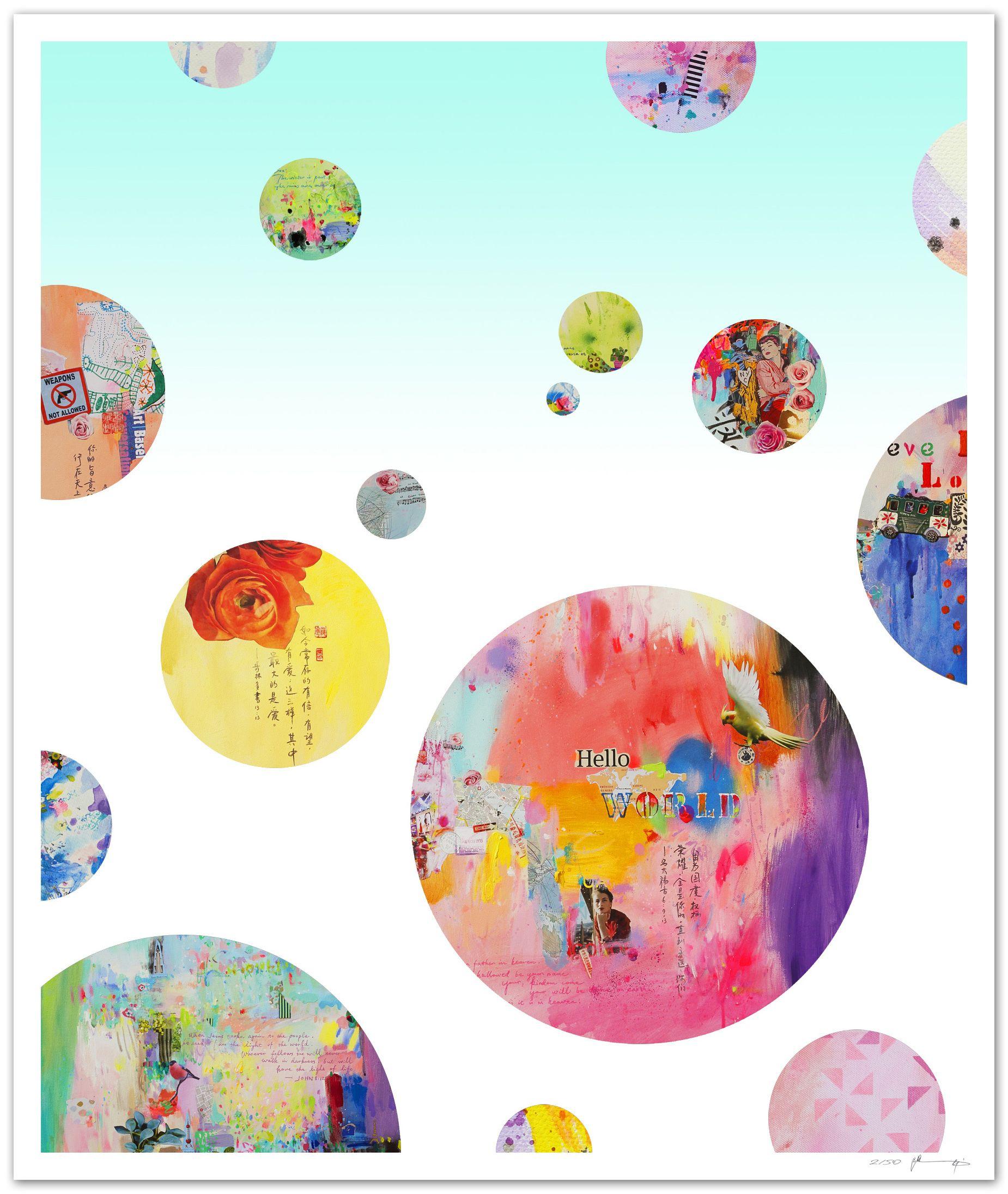 Xiaoyang Galas Abstract Print - Hello world II - Fine art giclÃCe print, Digital on Paper