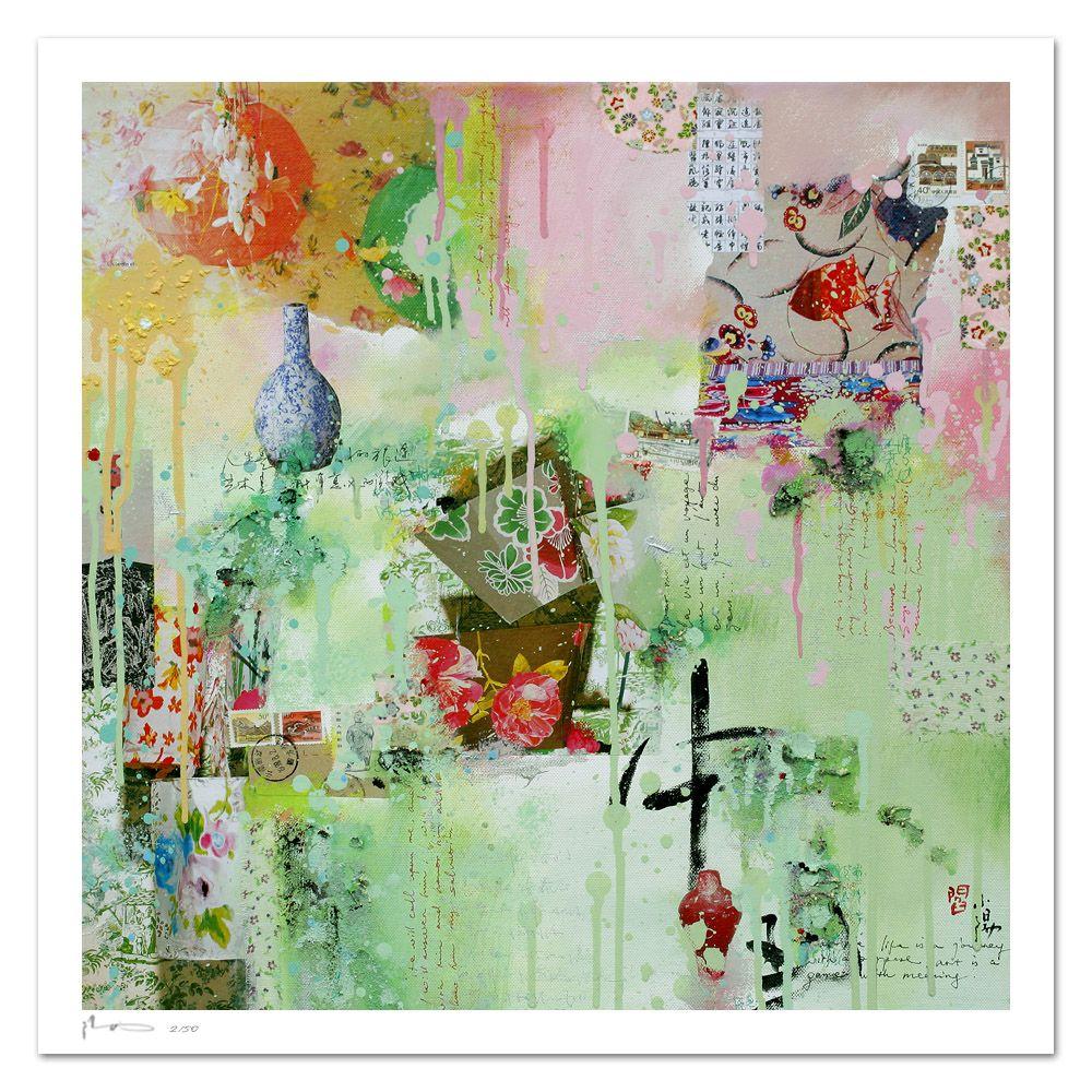 Jardin chinois - Fine art giclÃCe print, Digital on Watercolor Paper - Print by Xiaoyang Galas