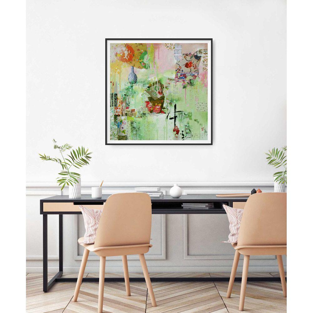Jardin chinois - Fine art giclÃCe print, Digital on Watercolor Paper - Abstract Print by Xiaoyang Galas