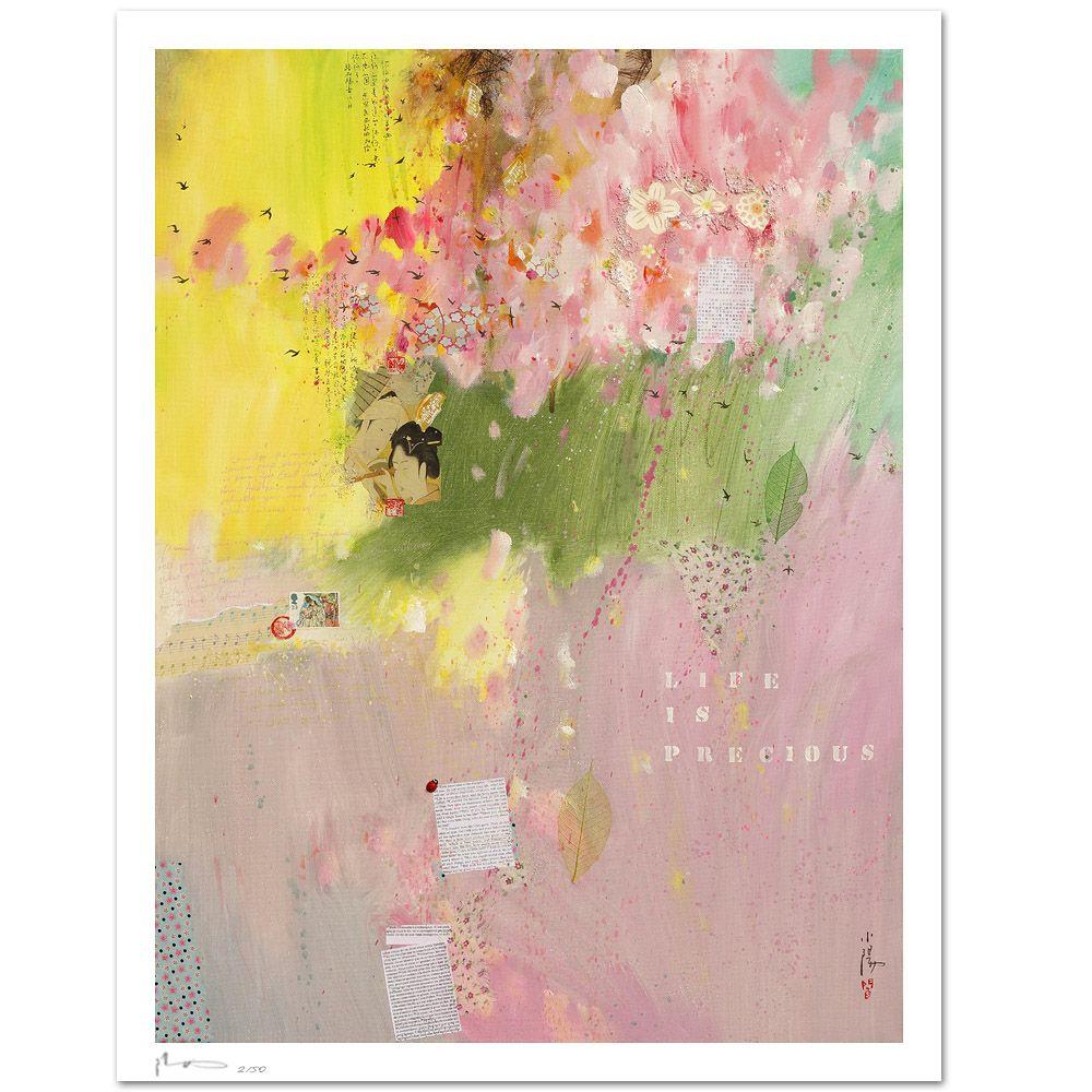 La vida es preciosa V - Fine art giclÃCe print, Digital on Watercolor Paper - Print de Xiaoyang Galas