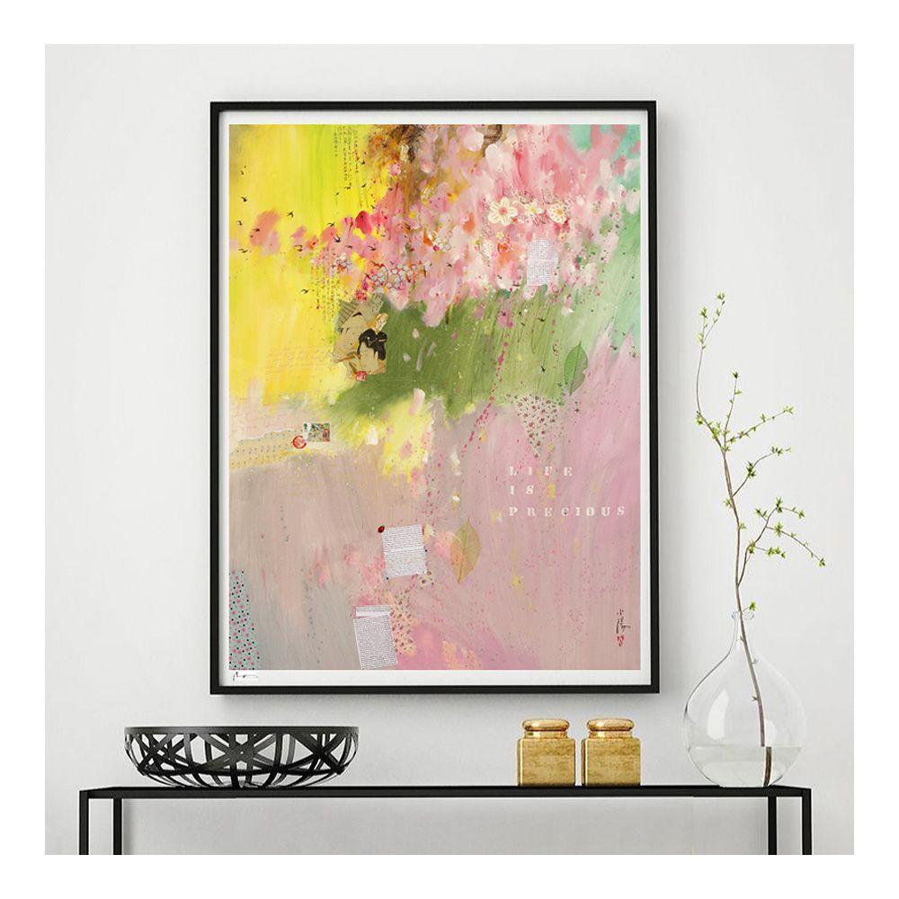 La vida es preciosa V - Fine art giclÃCe print, Digital on Watercolor Paper - Abstract Print Beige de Xiaoyang Galas