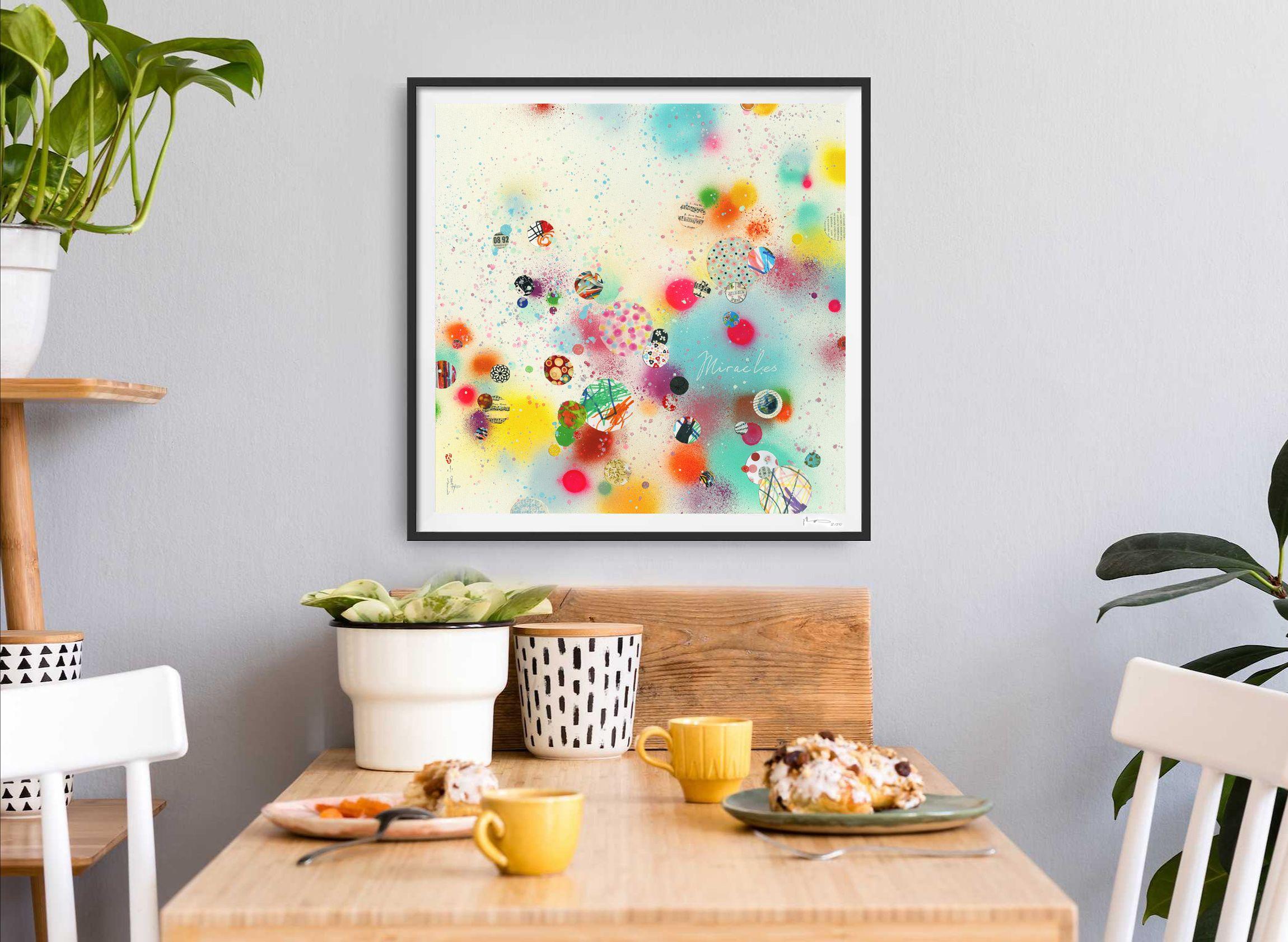Miracles - Fine art giclÃCe print, Handgedrucktes Werk, Siebdruck (Beige), Abstract Print, von Xiaoyang Galas