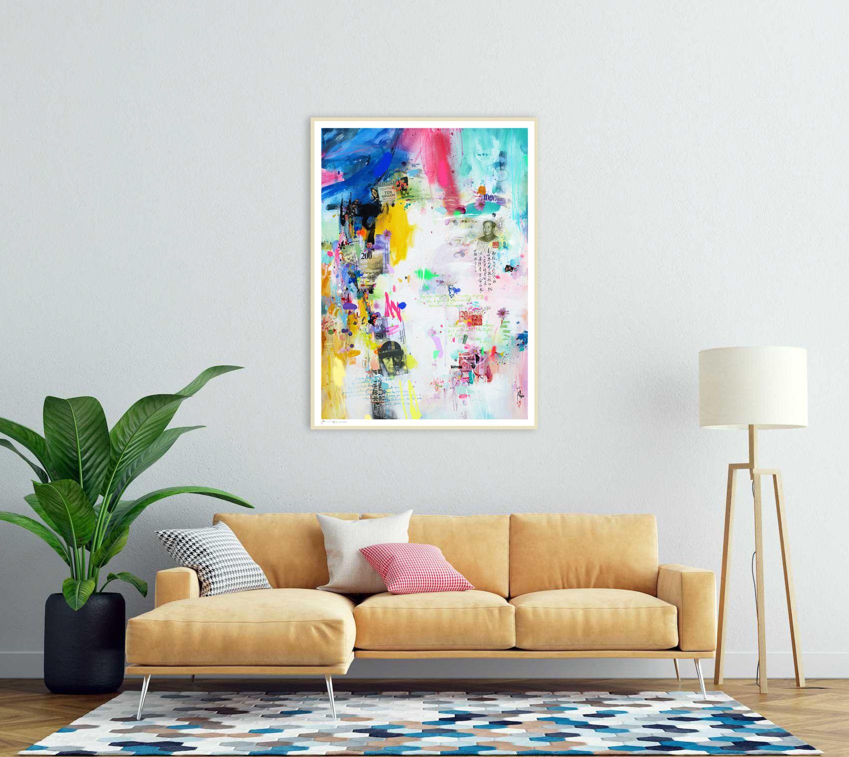 Money world - GiclÃe print on paper, Digital on Paper - Abstract Print by Xiaoyang Galas