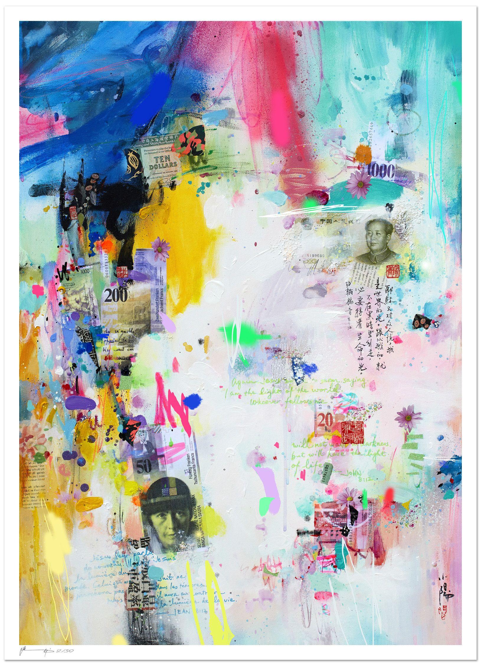Xiaoyang Galas Abstract Print - Money world - GiclÃe print on paper, Digital on Paper