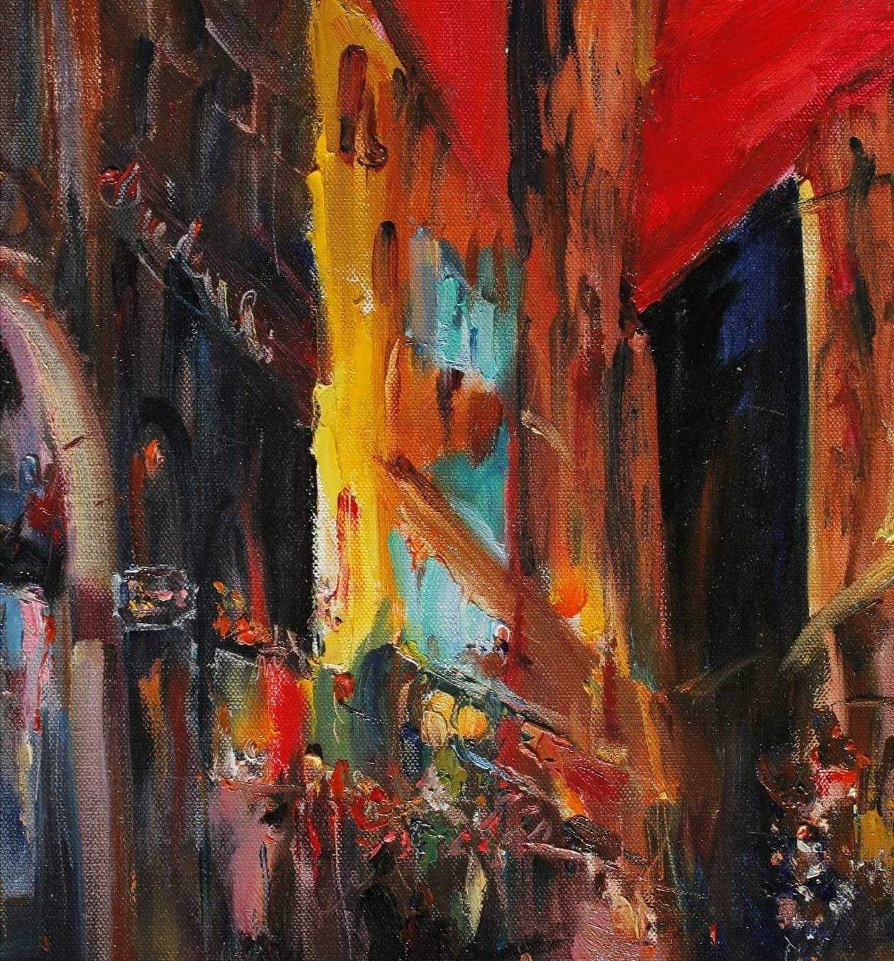 Nuit à Lyon - Tirage d'art.  Reproduction d'art avec ce papier d'art texturé de qualité supérieure, 300g/mÂ², rappelant les papiers d'aquarelle traditionnels.  Ce papier d'archives sans acide, pressé à froid, à base de coton, reproduit les couleurs,