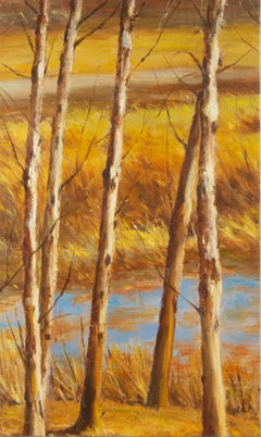 Xiaoying Chen Landschaft Original Öl auf Leinwand "Landschaft - Herbst"