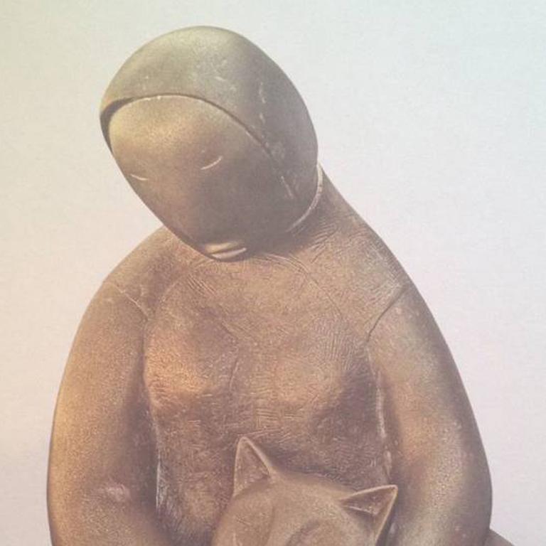 Sculpture - Bronze - Série Femme et Chat n° 4 en vente 1
