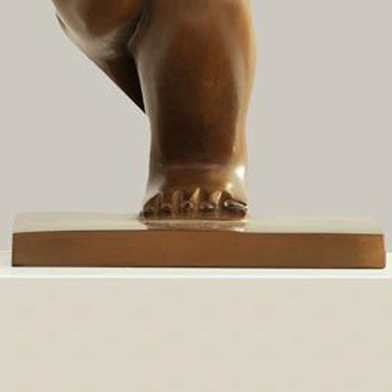 Sculpture, Bronze - Yoga, No. 2, 2009 - Gold Abstract Sculpture by Xie Ai Ge