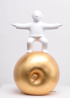 Sculpture by noted Chinese artist Xie Ai Ge - Golden Apple series 