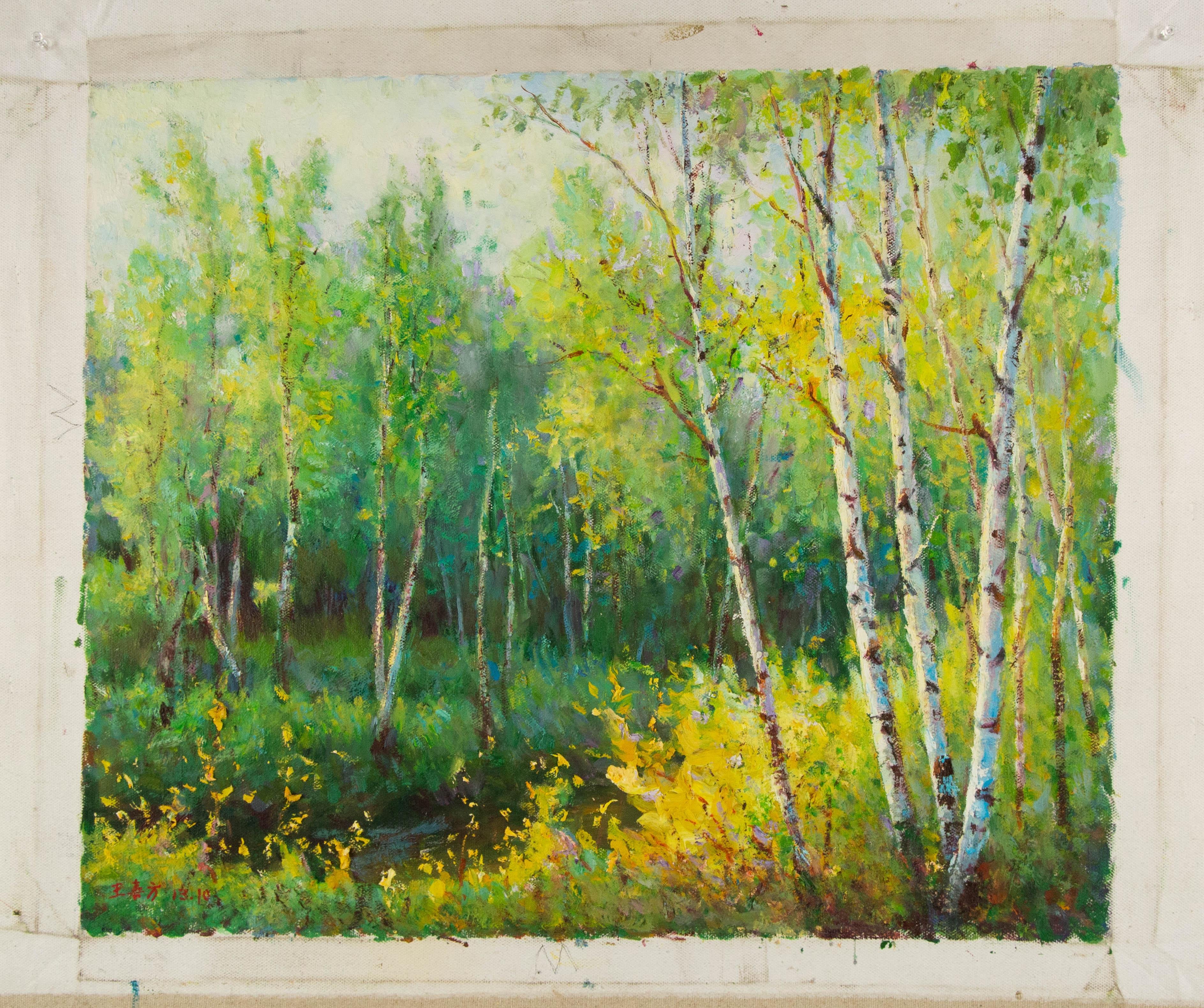 XiFang Wang Impressionist Original Öl auf Leinwand 