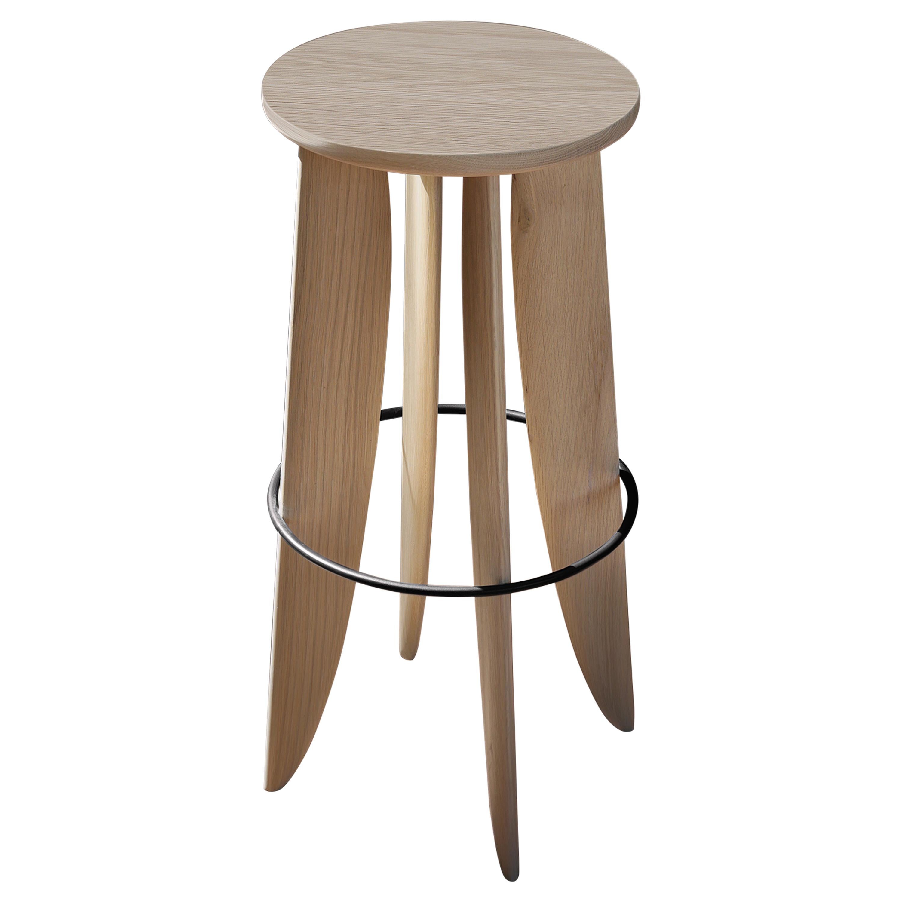 Noviembre XIII Counter Stool in Oak Wood by Joel Escalona For Sale