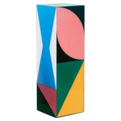 XIL Handcrafted Geometric Totem / Latex Paint Resin Sculpture by Paul Sende