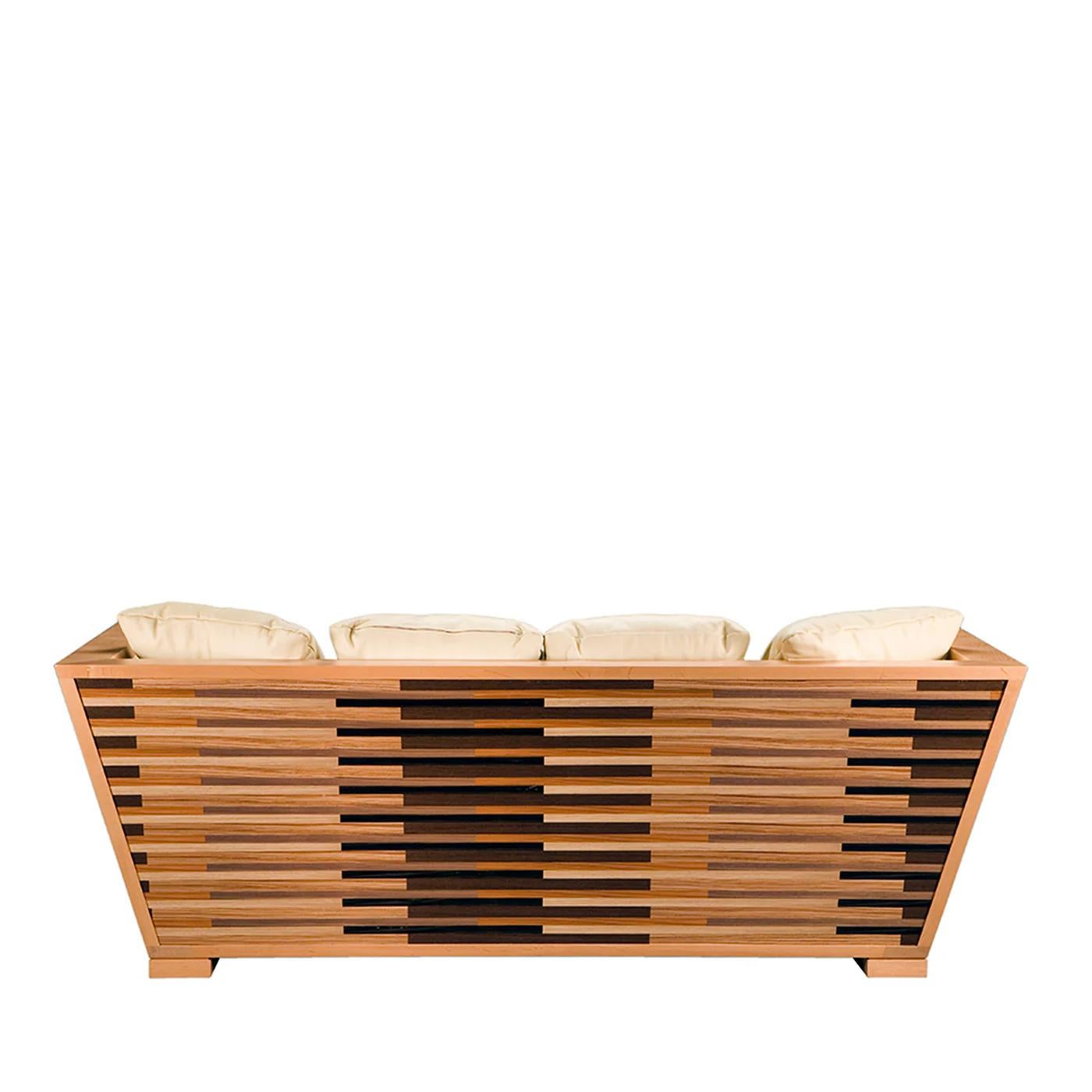 Xiloteca Beige leder & kirschholz sofa von Morelato im Zustand „Neu“ im Angebot in Milan, IT