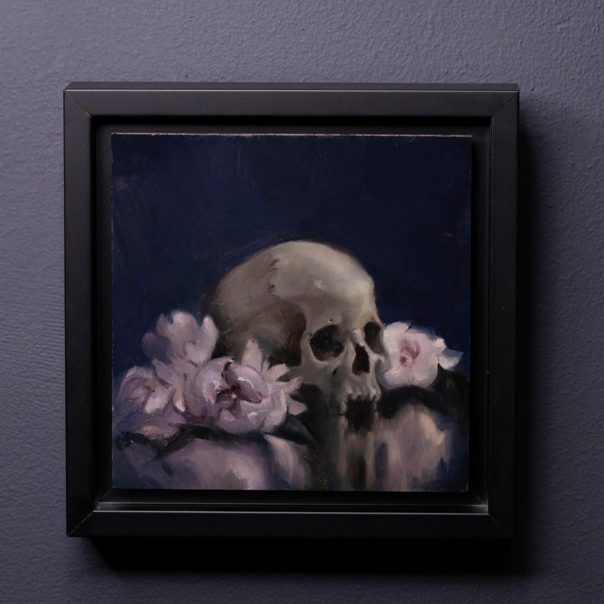 skull oil painting