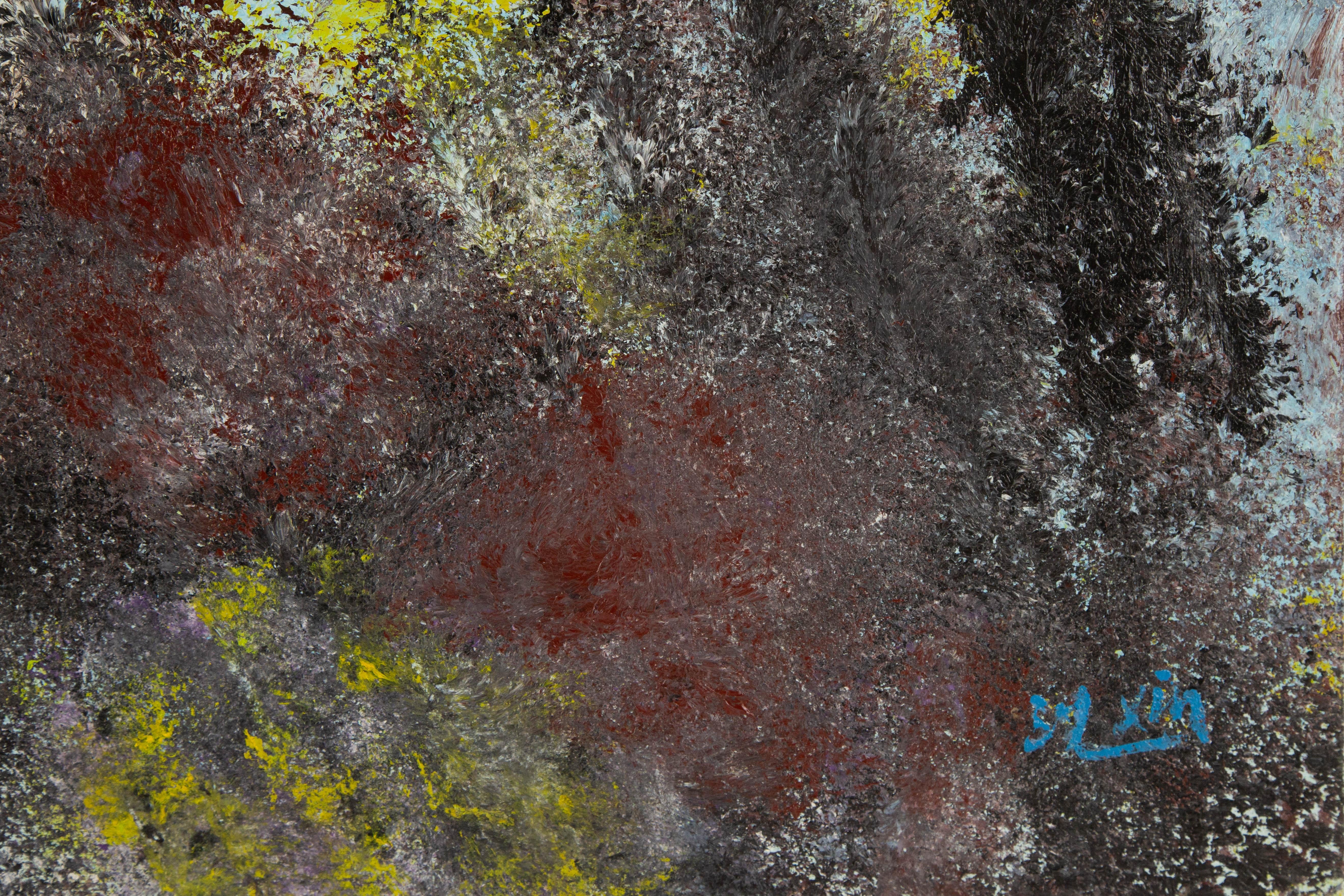 Xin Shen Floral Original-Acryl auf Leinwand 
