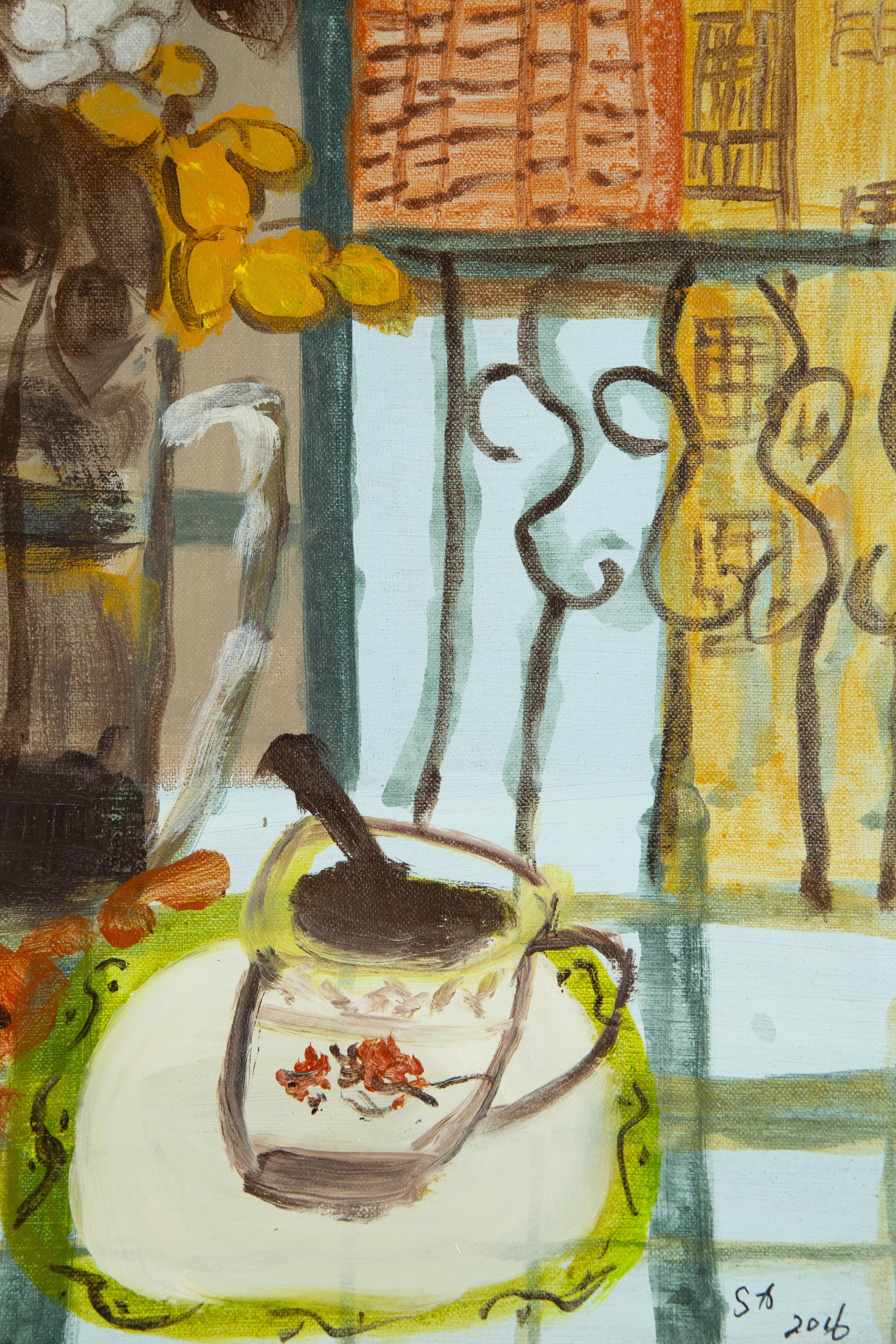 Xin Shen Still Life Original Oil On Canvas 