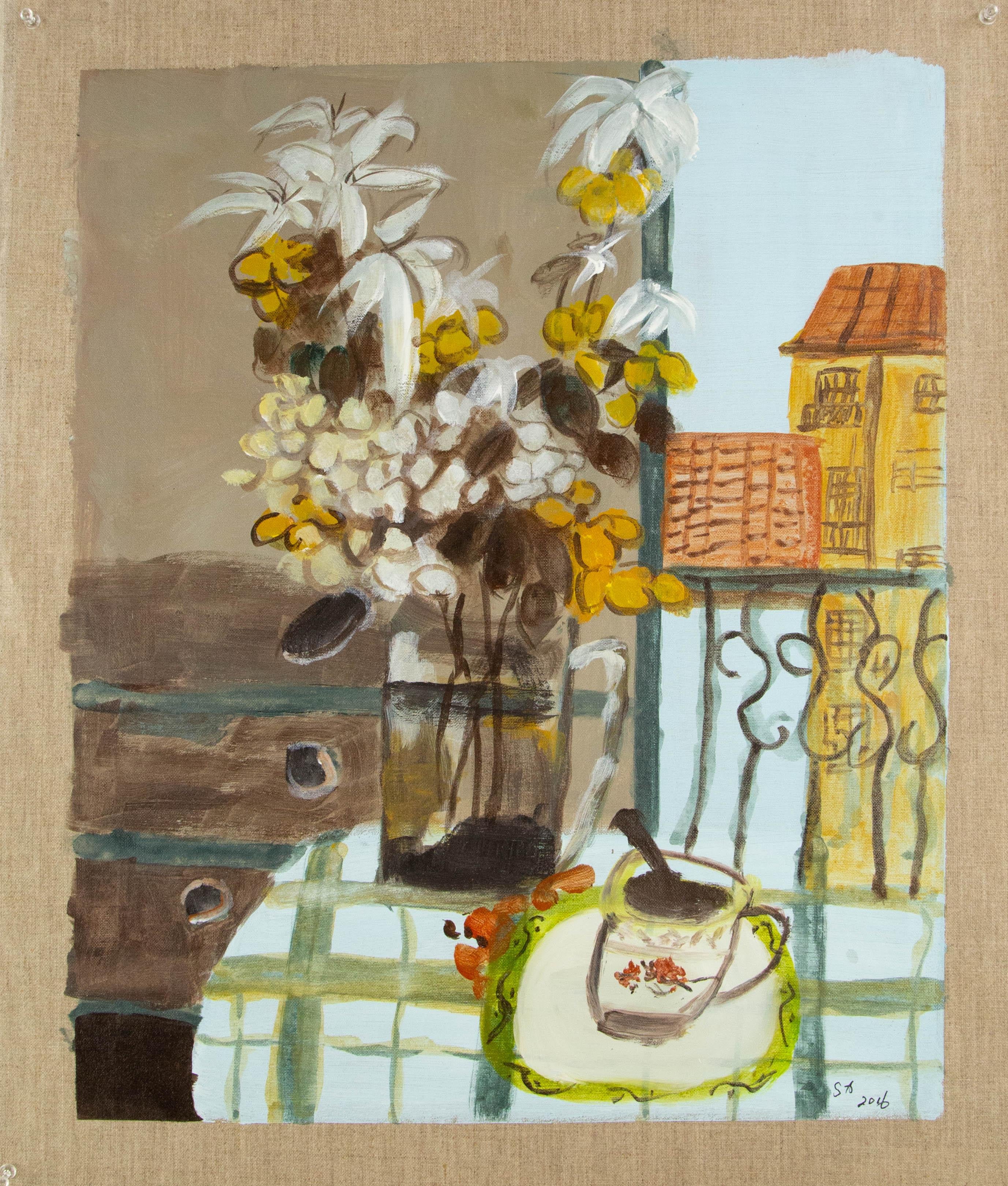 Xin Shen Still Life Original Oil On Canvas 