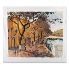 Xing Wei Impressionist Original Oil On Canvas "Autumn Street View"