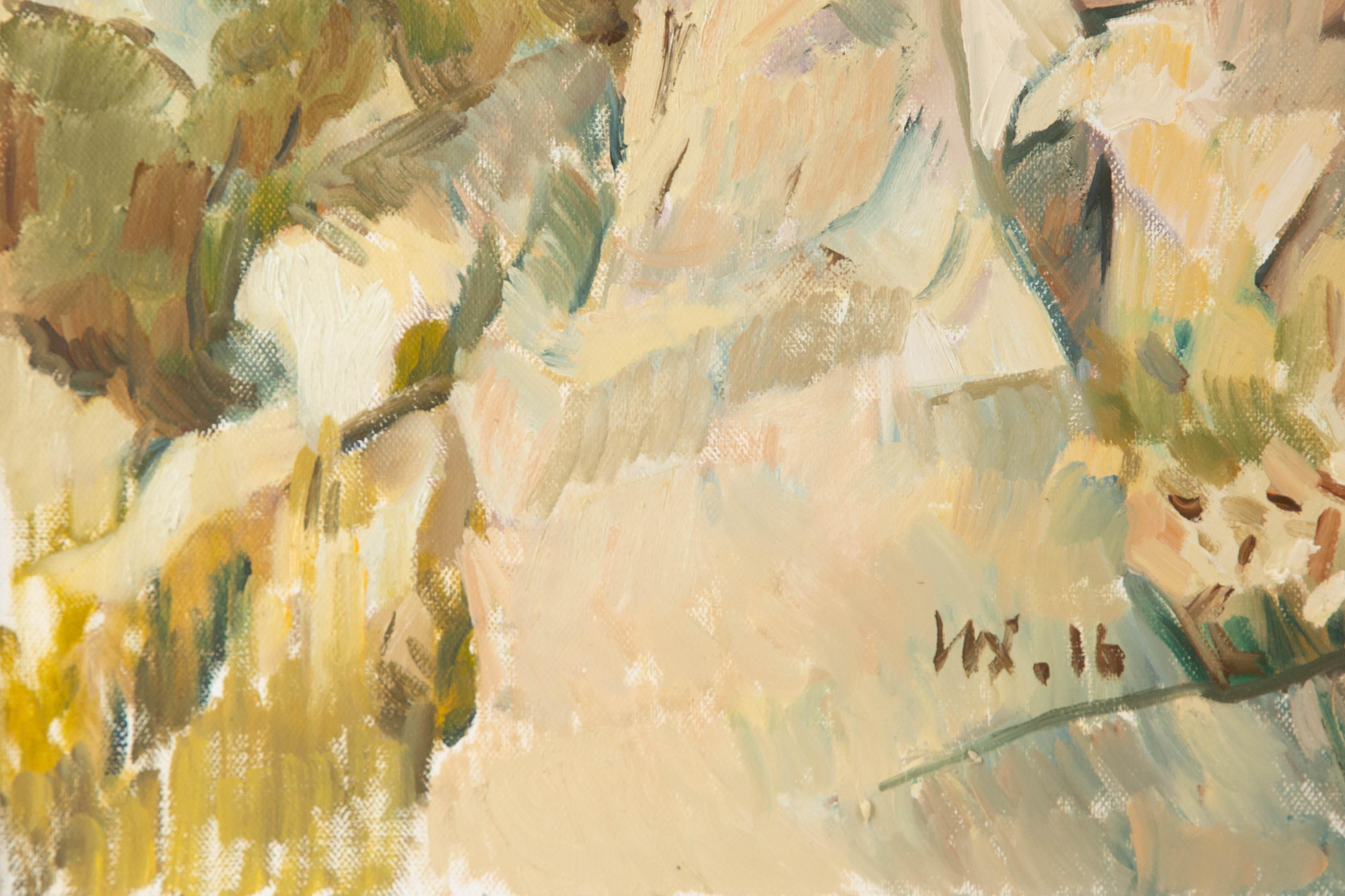 Xing Wei Landschaft Original Öl auf Leinwand 