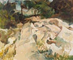 Xing Wei Landschaft Original Öl auf Leinwand "Felsen"