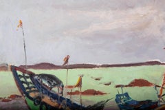 XinSheng Zhuang Impressionist Original Oil Painting "Boats 1"