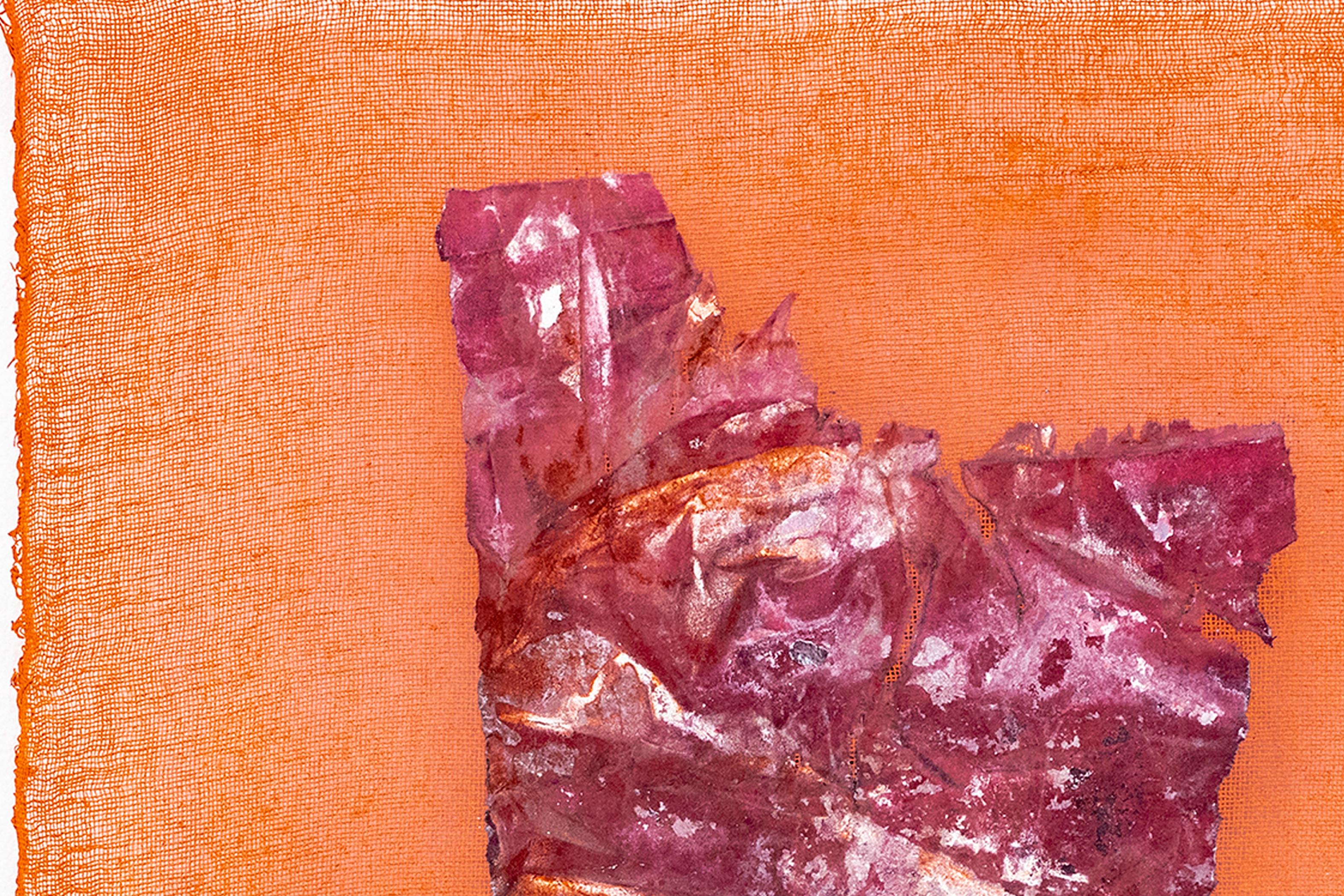 Meat, Mulberry paper and acrylic on gauze For Sale 1