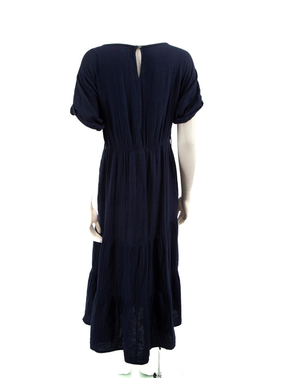 Black Xirena Navy Button Down Midi Dress Size XS For Sale