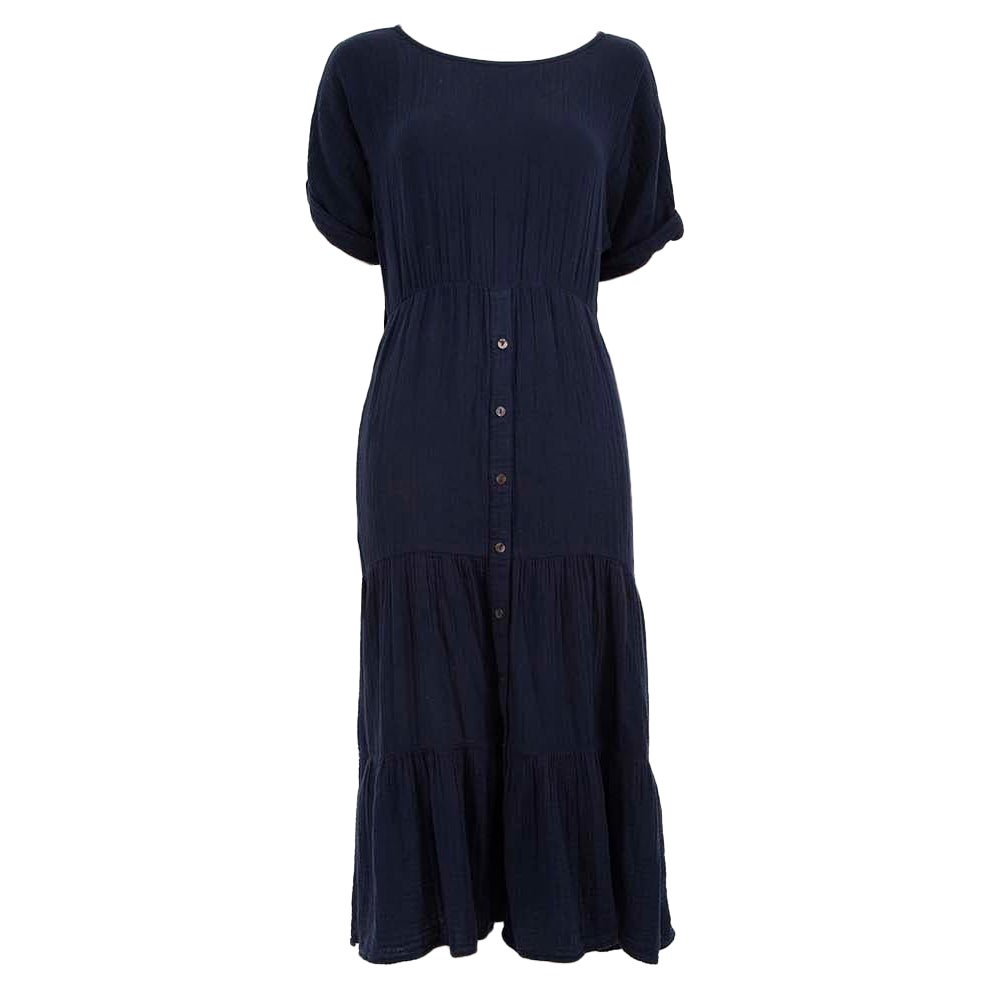 Xirena, robe midi boutonnée bleu marine, taille XS