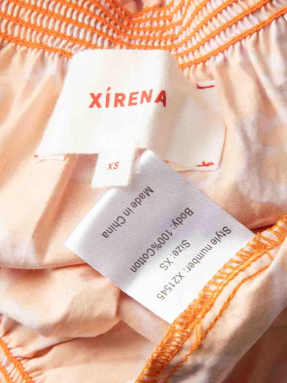 Women's Xirena Orange Floral Print Off-Shoulder Top Size XS For Sale