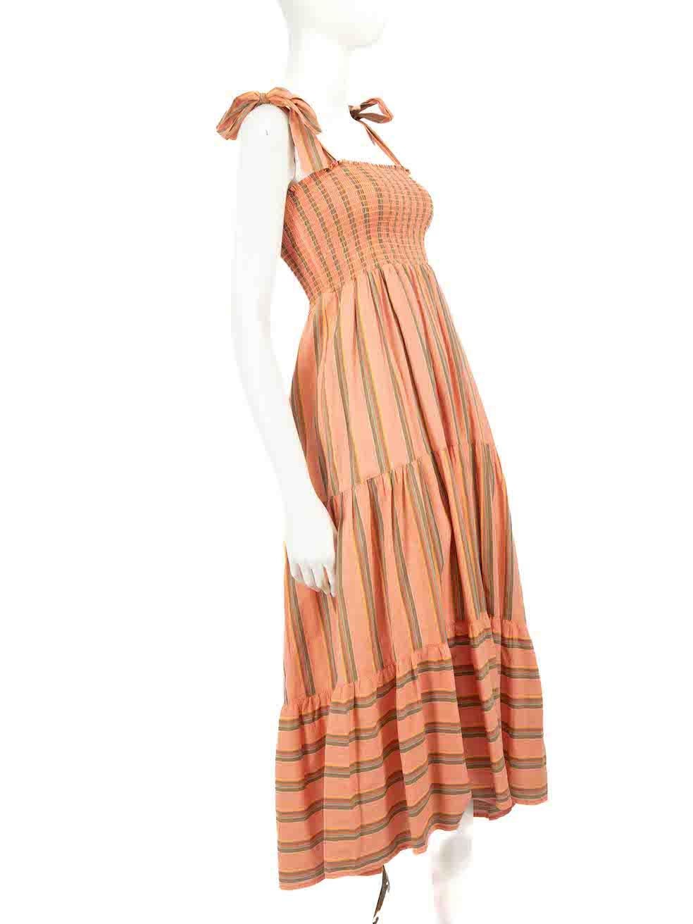 CONDITION is Very good. Minimal wear to dress is evident. Minimal wear to the dress is seen on the top detailing with some pulls to the weave and some near the hemline on this used Xirena designer resale item.
 
 
 
 Details
 
 
 Orange
 
 Cotton
 
