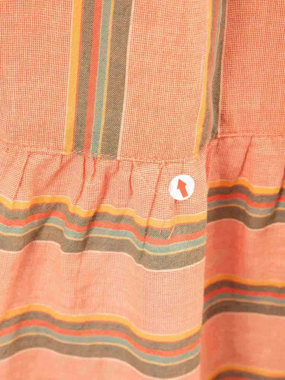 Women's Xirena Orange Stripe Pattern Maxi Tiered Dress Size XS For Sale