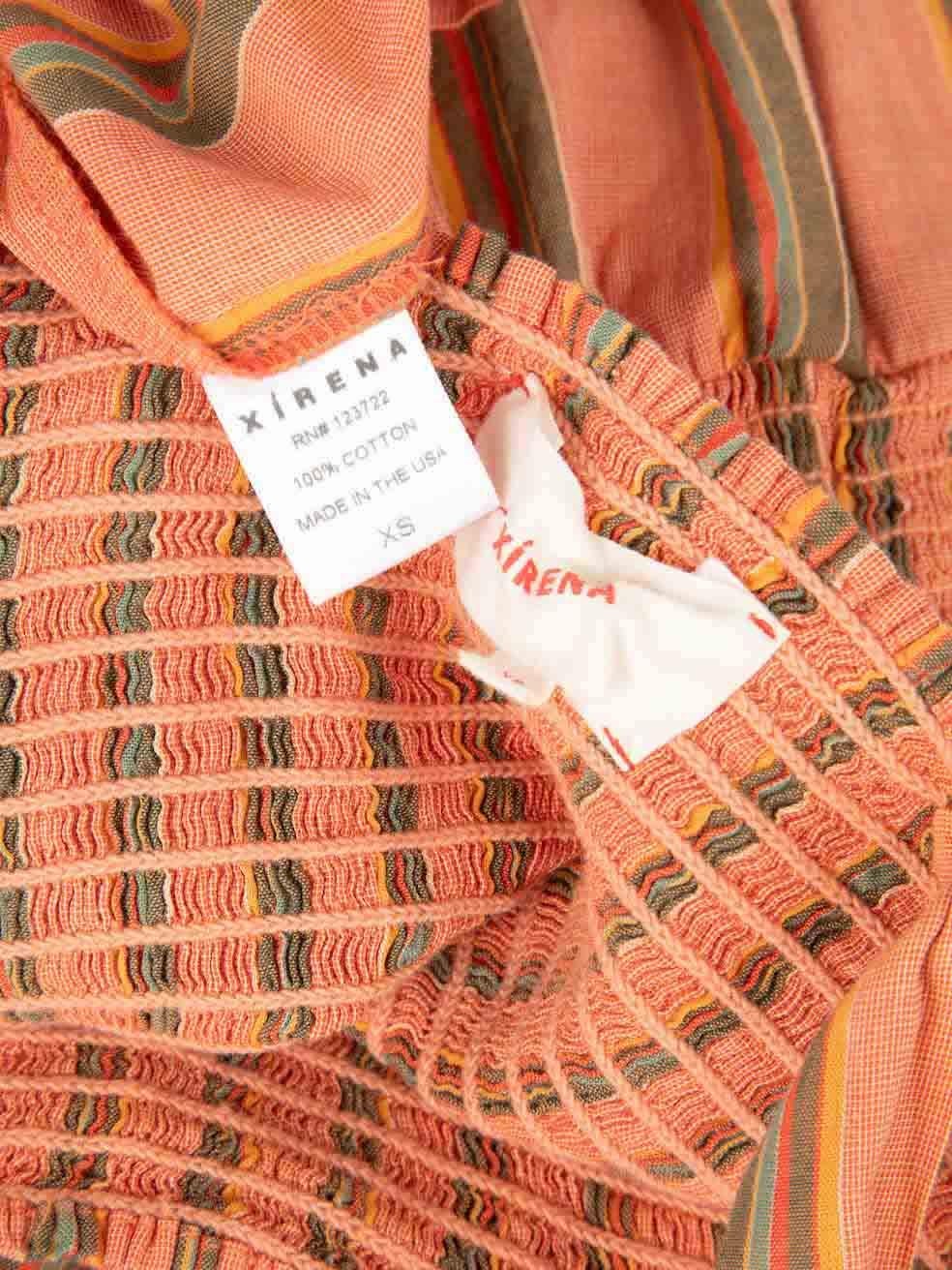 Xirena Orange Stripe Pattern Maxi Tiered Dress Size XS For Sale 3