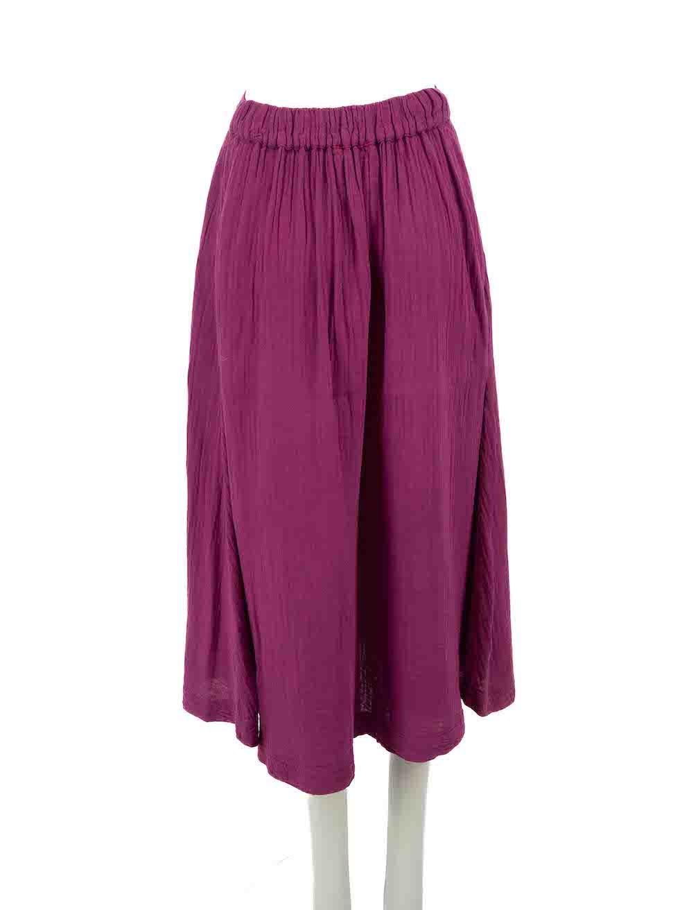 Xirena Purple Button Down Midi Skirt Size XS In Good Condition For Sale In London, GB