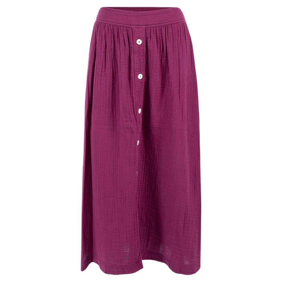 Xirena Purple Button Down Midi Skirt Size XS For Sale