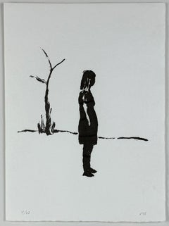 Xisco Mensua Artista español 1995 grabado original firmado y enmarcado n1