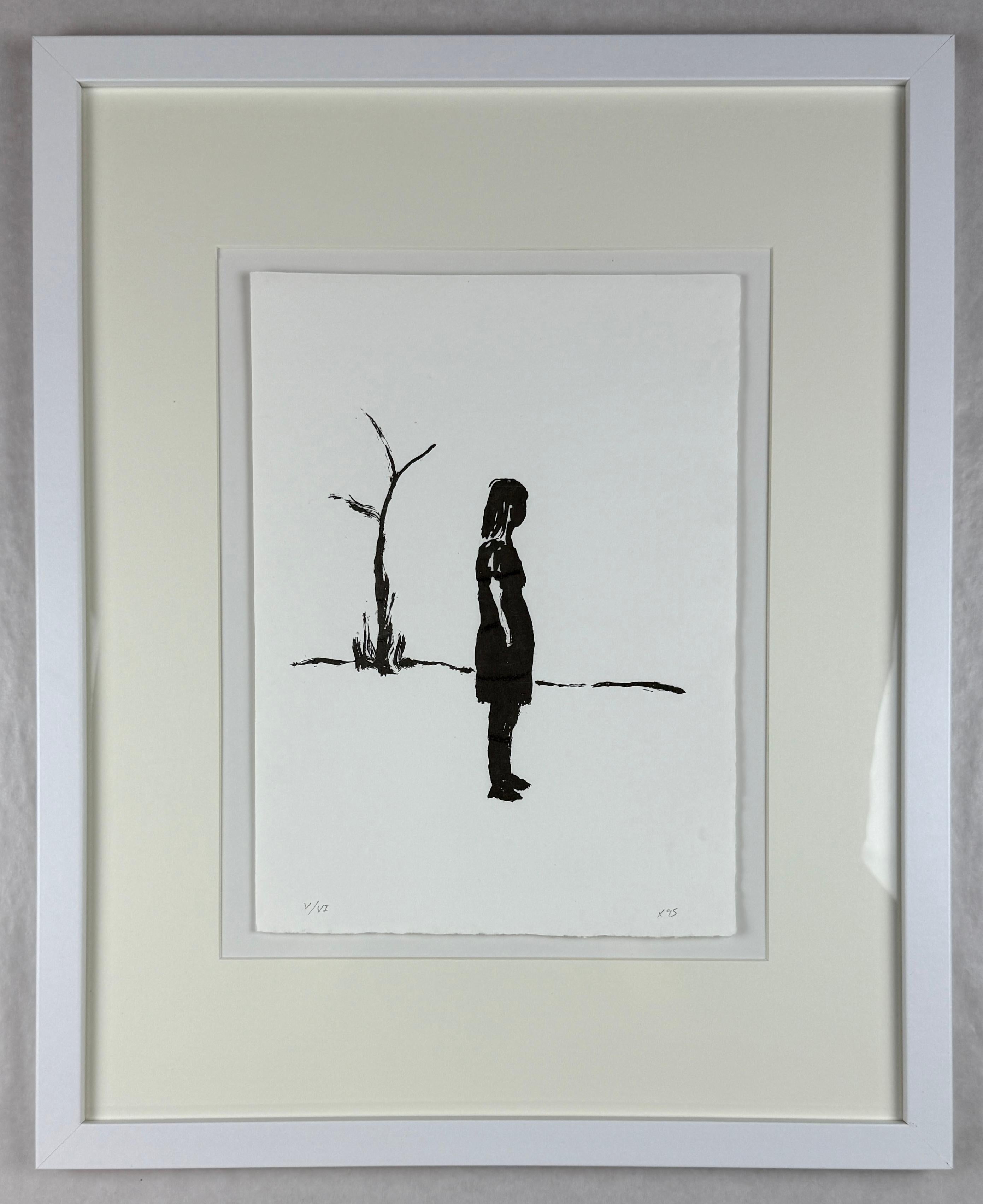 Xisco Mensua Artista español 1995 grabado original firmado y enmarcado n1