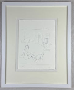 Xisco Mensua Artista español 1995 grabado original firmado y enmarcado n2