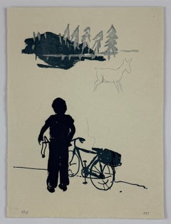 Xisco Mensua Español /artista 1995 grabado original firmado y enmarcado n10