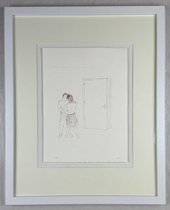 Xisco Mensua Artista español 1995 grabado original firmado y enmarcado n3