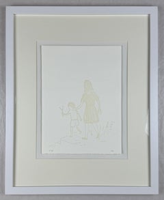 Xisco Mensua Spanish artist 1995 original signed framed engraving print n5