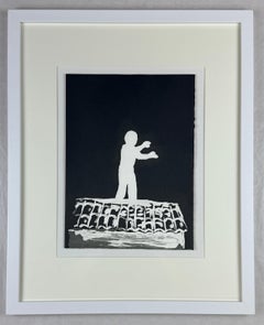Xisco Mensua Artista español 1995 grabado original firmado y enmarcado n6