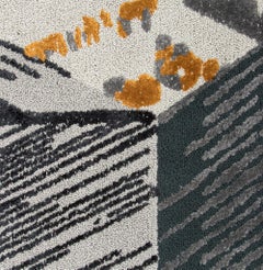 Xisto Area Rug in Shale Gray Hand-Tufted Wool and Botanical Silk