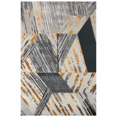 Xisto Area Rug in Shale Gray Hand-Tufted Wool and Botanical Silk