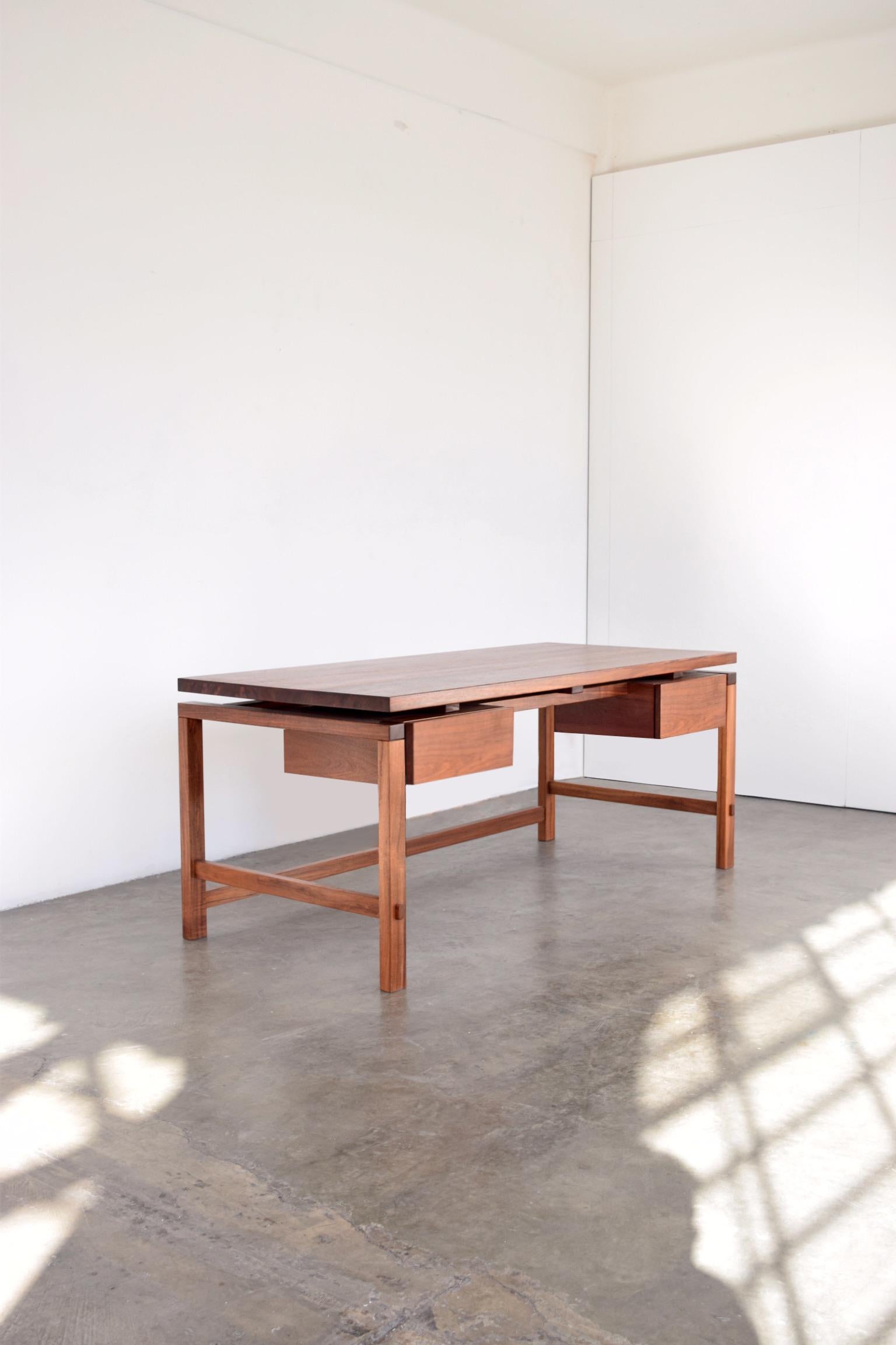 Hand-Crafted Xitle Desk with 2 Drawers For Sale